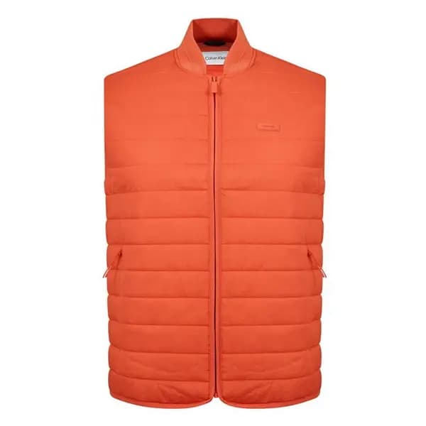Calvin Klein Quilted Crinkle Vest - Orange S