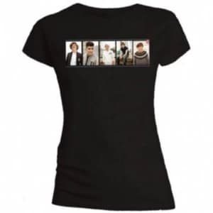 One Direction Photo Split Skinny Black T Shirt Medium