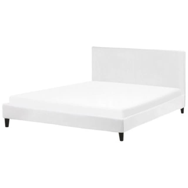 Beliani Bed Velvet Fitou 180 X 200 Cm (Eu Super King) White