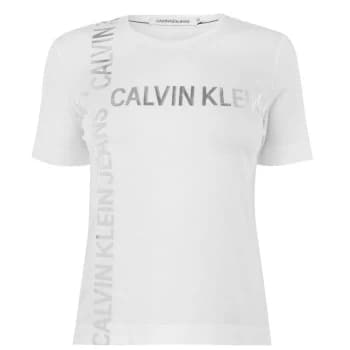 Calvin Klein Jeans Grid Logo T Shirt - YAF White