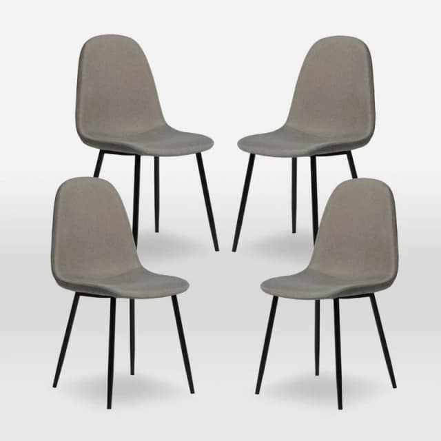 Home Garden Direct ASTERIA Dining Chairs Set of 4 in Light Grey Light Grey Unisex