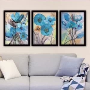 3SC85 Multicolor Decorative Framed Painting (3 Pieces)