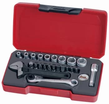 Teng Tools T1423 23 Piece 1/4" Drive Socket, Bit, Tool & Accessory Set