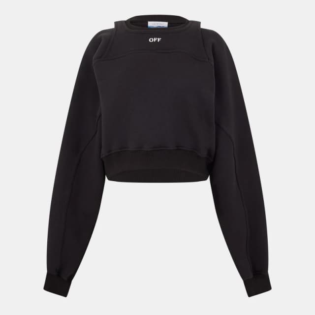 Off White Womens Crew-Neck Crew Sweatshirt Black/White female 8 (XS)