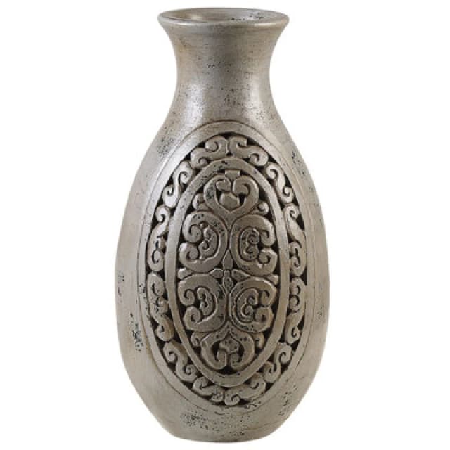 Beliani Decorative Vase Megara Ceramic 51cm Grey
