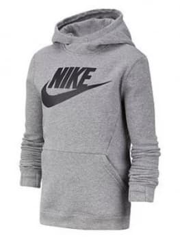 Nike Boys Nsw Club Fleece Hoodie, Grey Size M 10-12 Years