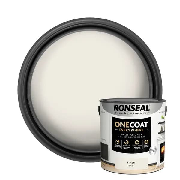 Ronseal One Coat Everywhere Multi Surface Matt Paint Linen - 2.5L Natural