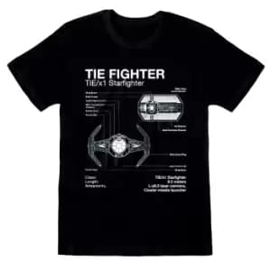 Star Wars Unisex Adult Tie Fighter T-Shirt (XXL) (Black)
