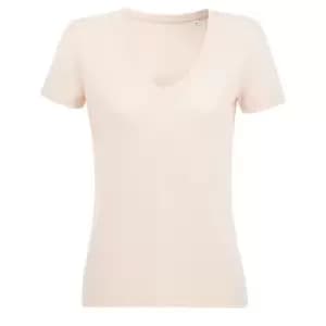 SOLS Womens/Ladies Motion V Neck T-Shirt (3XL) (Creamy Pink)