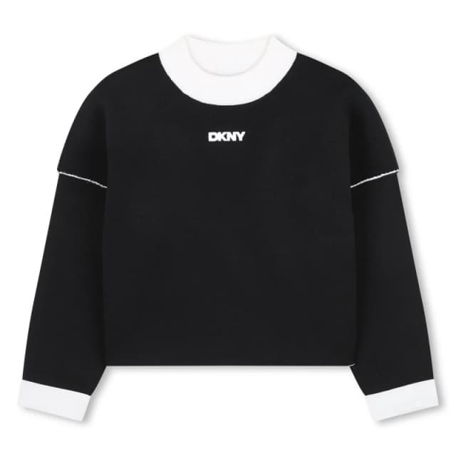 DKNY Kids Knitted Crew Sweatshirt Black female 6Y