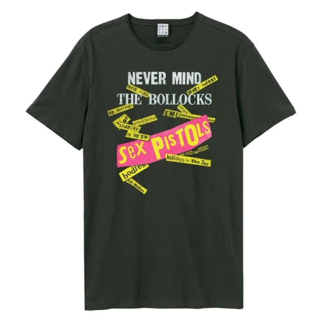 Amplified Amplified Men Never Mind The Sex Pistols T-Shirt in Charcoal Size: Small Charcoal S Male 5063470089314