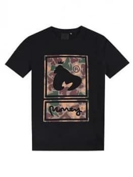 Money Boys Superstar Camo Short Sleeve T-Shirt - Black