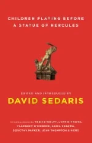 children playing before a statue of hercules