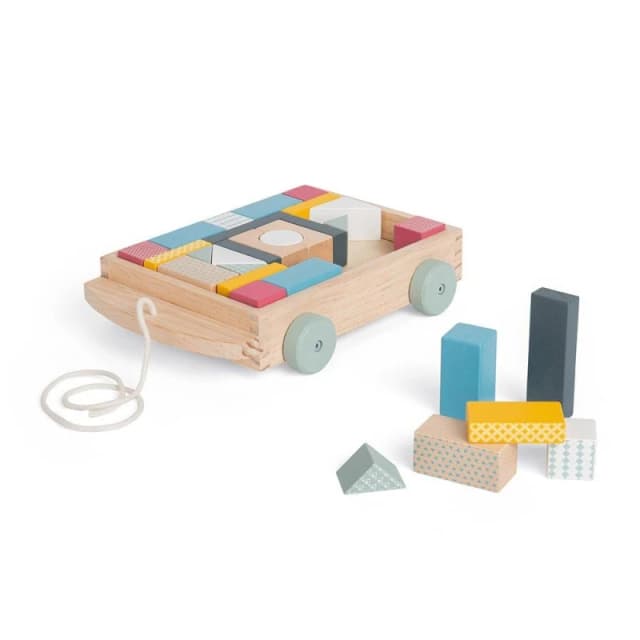 Bigjigs Toys Wooden Pull Along Brick Cart Multi unisex