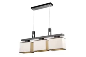 Amelia Bar Pendant Ceiling Light With Square Shades Wenge, 3x E27