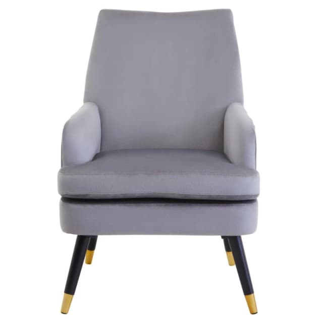Interiors by Premier Loretta Mink Velvet Accent Chair Grey unisex One Size