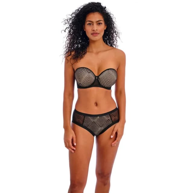 Freya Womens underwired molded bandeau bra Freya Tailored Noir Female 80D