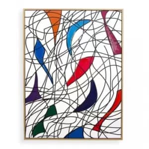 Pn Home - Abstract Wall Art Hand Finished Framed Canvas Print Home Decoration Piece Organised Confusion Framed Print