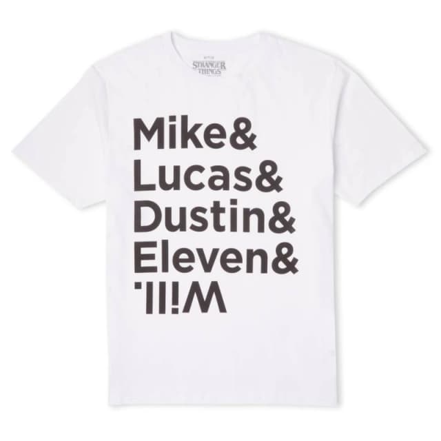 Stranger Things Character Lineup Mens T-Shirt - White - S