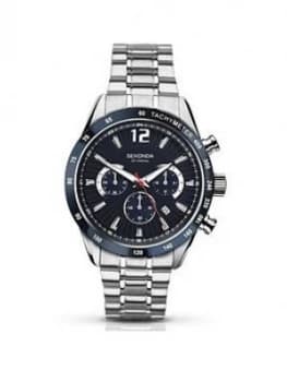Sekonda Sekonda Blue Chronograph Dial Stainless Steel Bracelet Mens Watch