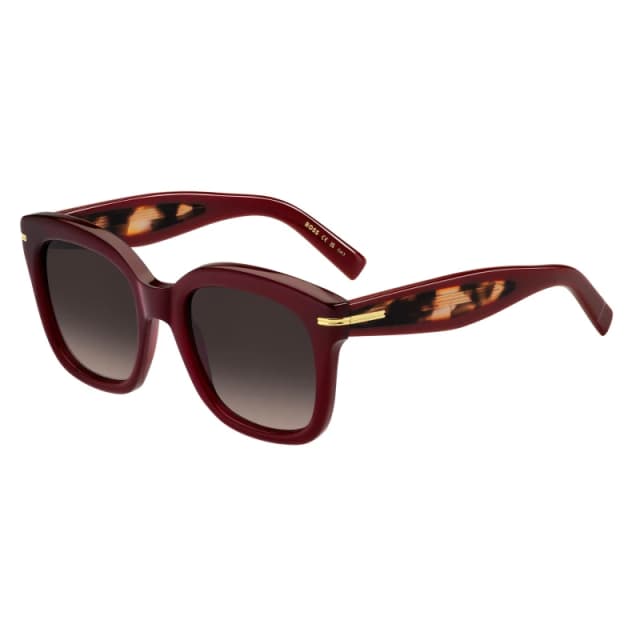 Boss Womens Square Round Sunglasses Burgundy_ female 53 cm