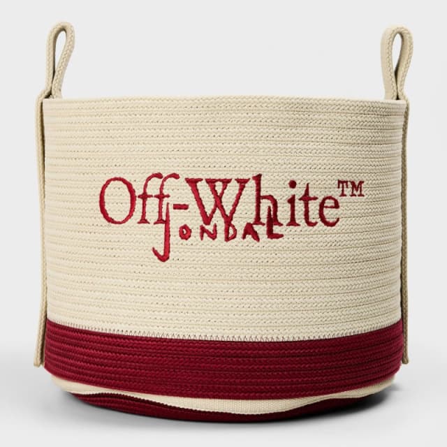 Off White Storage Basket Beige/Red unisex One Size