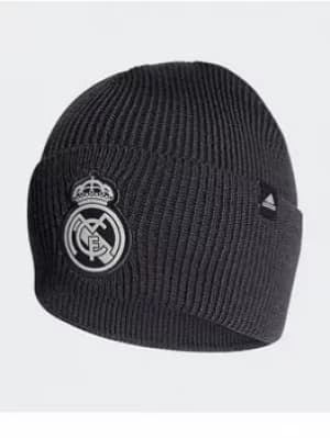 adidas Real Madrid Beanie, Grey/White, Size M/L, Men