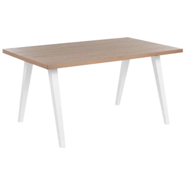 Beliani Dining Table Lenister Brown/ White 150 Cm 90 Cm