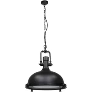 Sienna Eliga Dome Pendant Ceiling Lights Black Matt, Glass Matt