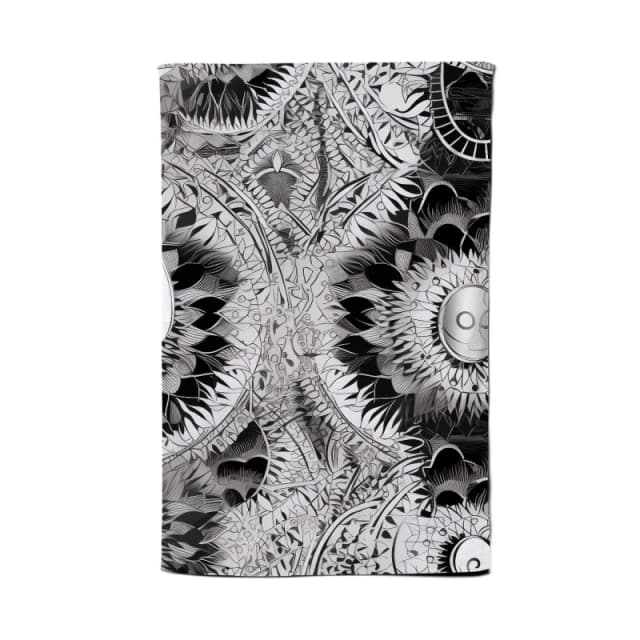 Warren Reed - Designer Abstract Moon & Sun Tea Towel in Grey Grey Unisex