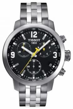 Tissot Mens PRC 200 Chronograph Black Dial Two Tone Watch