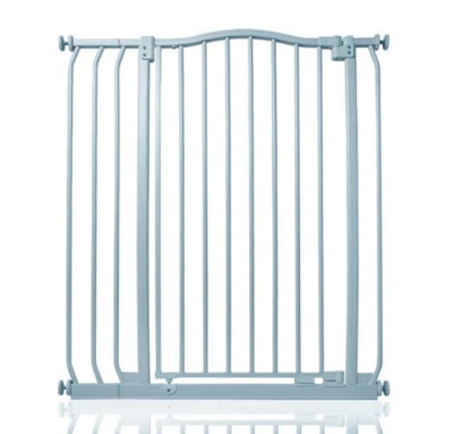 Safetots Extra Tall Curved Top Safety Gate, 80Cm - 89Cm, Matt Grey, Extra Tall 100Cm In Height, Pressure Fit Stair Gate