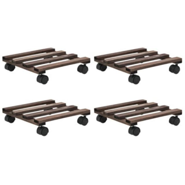VIDAXL Plant Rollers 4 pcs Cedar Wood 25x25cm Vidaxl 246442