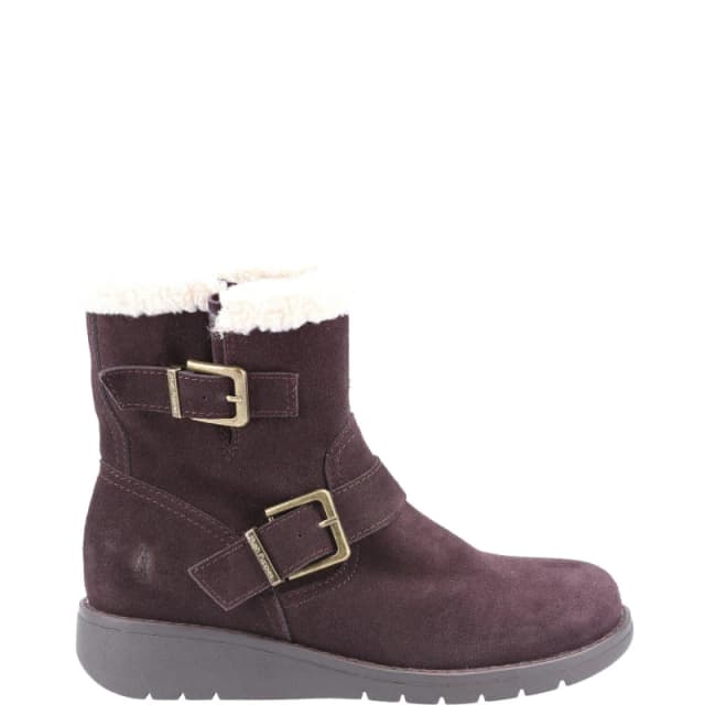 Hush Puppies Womens Lexie Zip Up Shearling Lined Boots UK Size 3 (EU 36) BROWN HUS699-BROWN-3