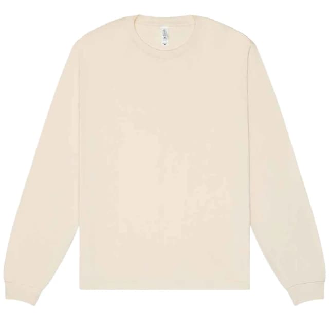 Bella + Canvas Mens Heavyweight Long-Sleeved T-Shirt in Natural Size: XS Natural Male XS