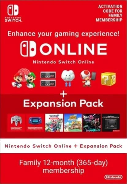Online 12 Month + ExpPack Family Nintendo E-Shop Nintendo Switch