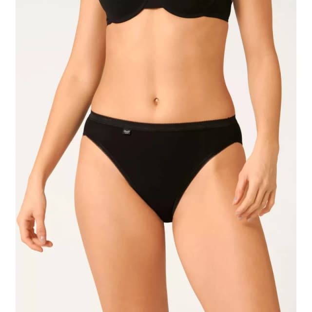 Sloggi Womens Basic+ Tai 3 Pack Briefs in Black Size: 8 Black Female 8