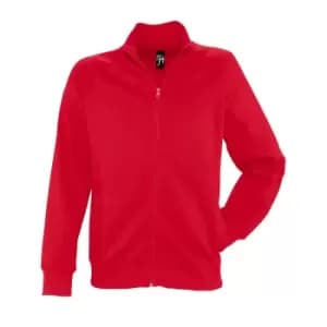 SOLS Mens Sundae Full Zip Sweat Jacket (XXL) (Red)