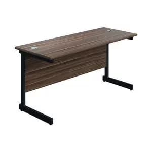 Jemini Rectangular Single Upright Cantilever Desk 1800x600x730mm Dark
