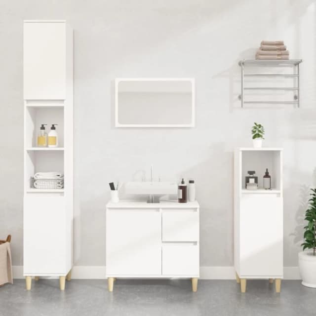 Vidaxl Bathroom Cabinet White 30X30X100 Cm Engineered Wood