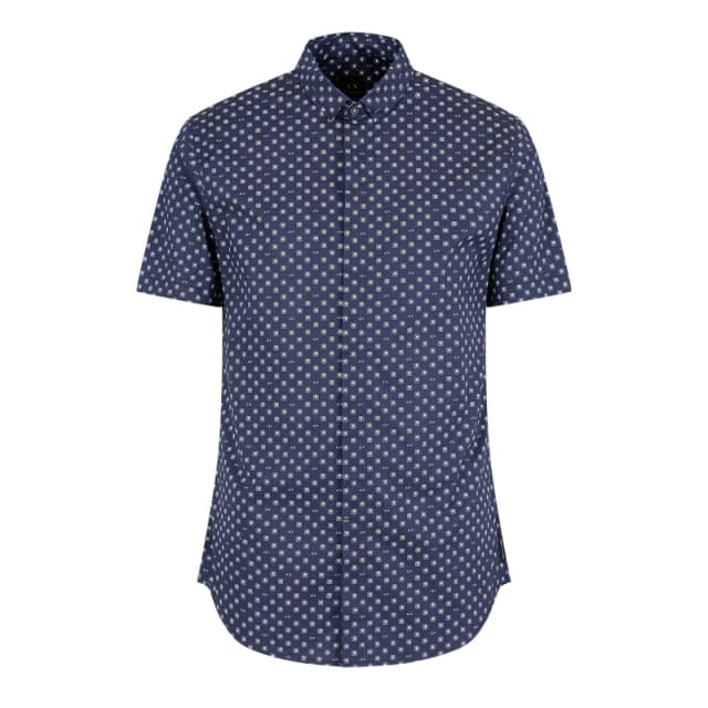 Armani Exchange Mini AX Short Sleeve Shirt NAVY 75AB male S