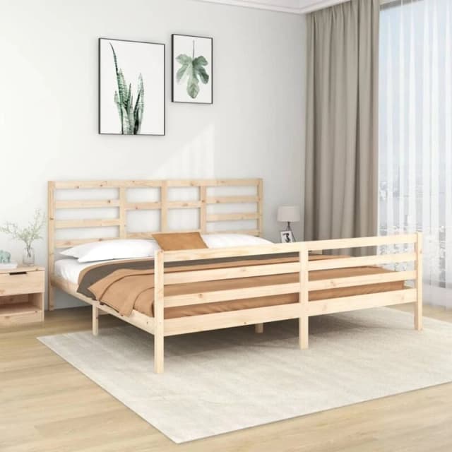 VIDAXL Bed Frame without Mattress Solid Wood 200x200cm Vidaxl 8720287046226