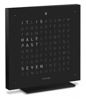 QLOCKTWO Touch Deep Black Table Clock 13.5cm