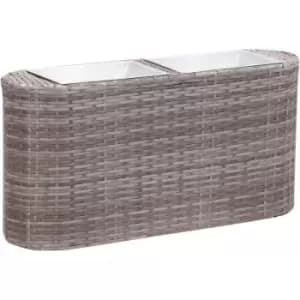 Garden Raised Bed 80x25x40cm Poly Rattan Grey Vidaxl Grey