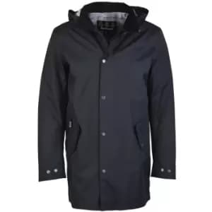 Barbour Mens Chelsea Mac Jacket Black/Grey Stone Tartan Large
