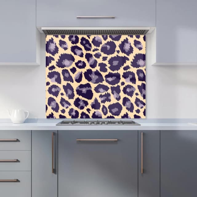 Warren Reed - Designer Colourful Wave Pattern Kitchen Splashback in Purple Size: 600mm x 750mm Purple Unisex 600mm x 750mm
