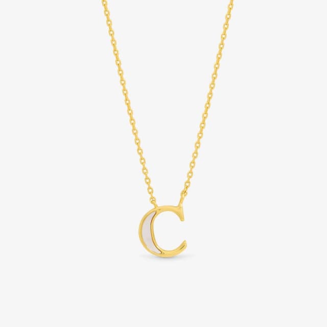 Inicio 14K Gold Plated Pearl Initial Pendant - C Pendant Necklaces One Size Gold 73396310000