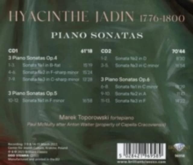 Hyacinthe Jadin: Piano Sonatas, Op. 4-6 CD / Album