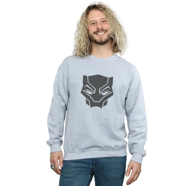 Marvel Marvel Men Black Panther Black On Black Sweatshirt in Grey Size: Small Grey S Male 5057736565254