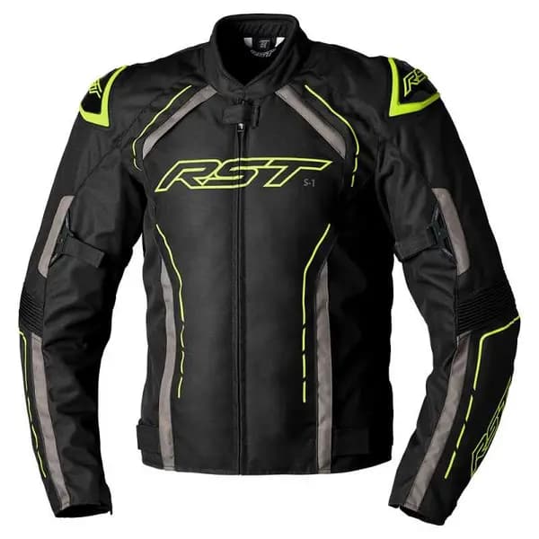 RST S-1 CE Textile Jacket Men Black Gray Fluo Yellow 48